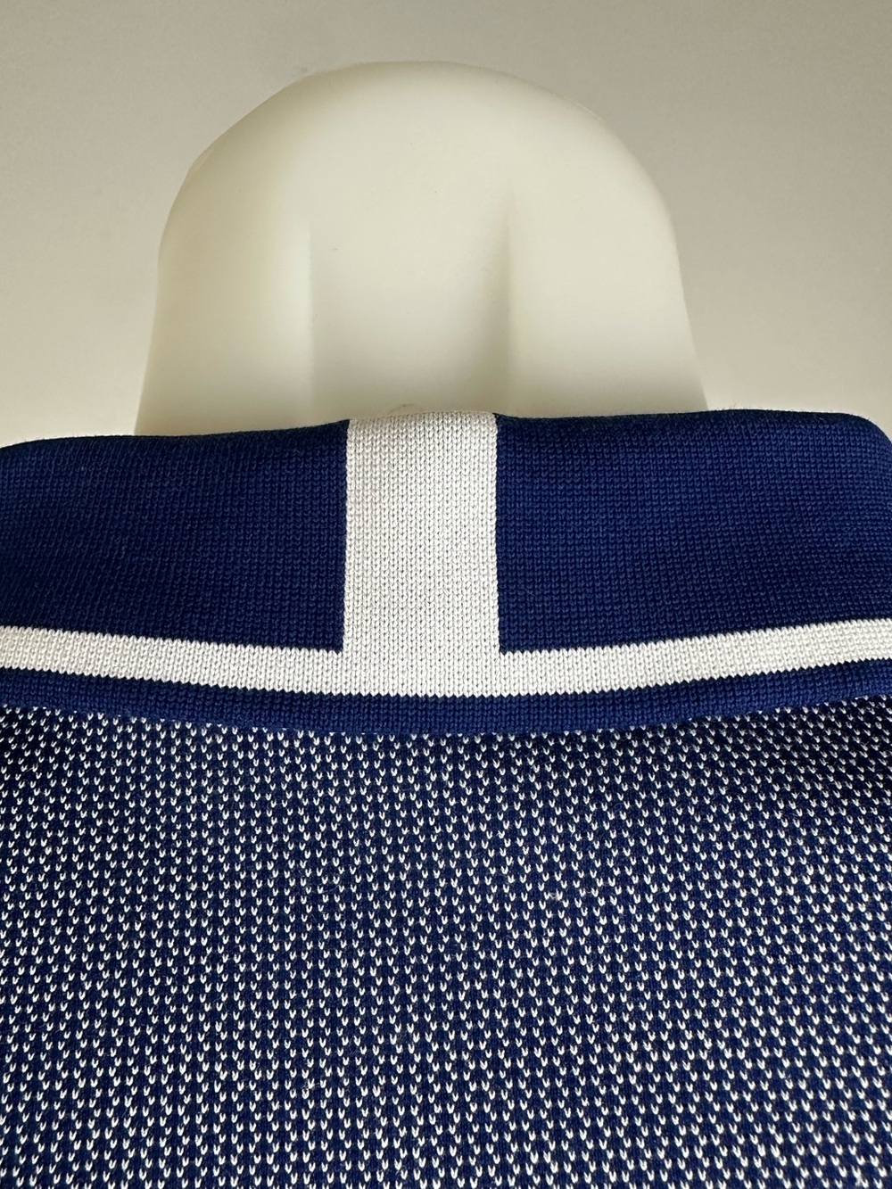 Ted Baker Knit Polo with Contrast Navy Collar and White Piping - Picture 8 of 8